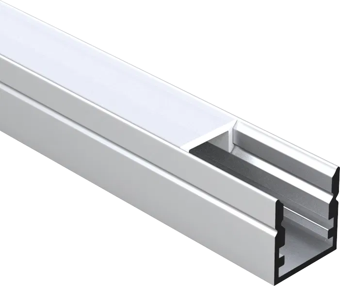GDS-LP10.13 Shelf Mounted LED Aluminium Profile, Slim 10mm Opal Diffuser Rail, Premium Anodized Silver, Ultra-Narrow Linear Lighting for Retail Shelves and Showcase Displays